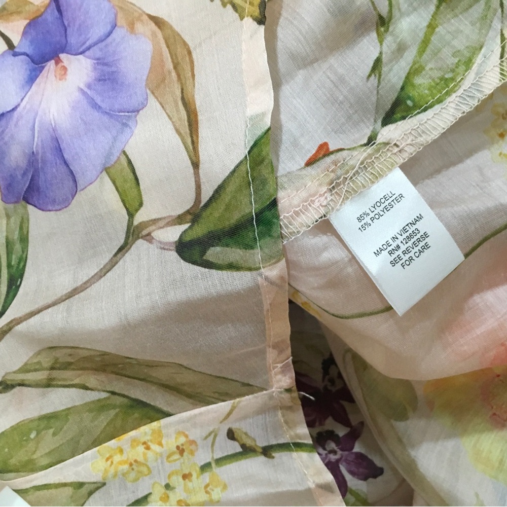 NWT Bailey 44 Floral Ruffle Shoulder Long Sleeve Multicolor Blouse Top Womens M - Picture 7 of 7